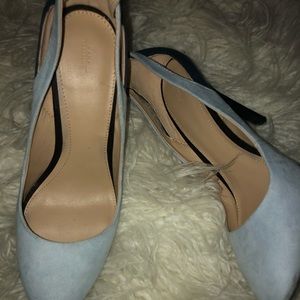 Zara shoes Sky blue (grey) dark blue suede color
